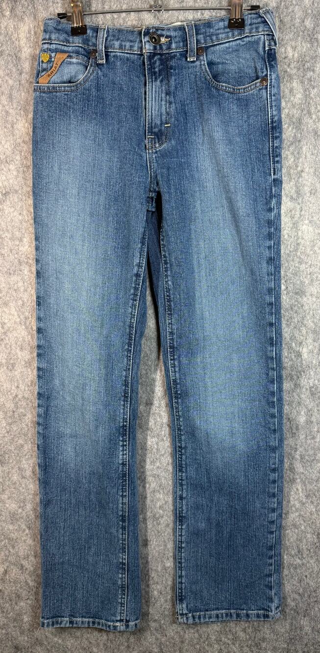 Ariat B5 Slim Boys Denim Jeans Sz 14 Adjustable Waist Western Bootcut